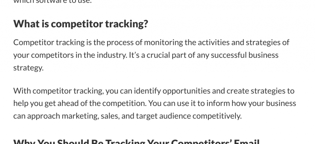 screenshot of post about competitor tracking